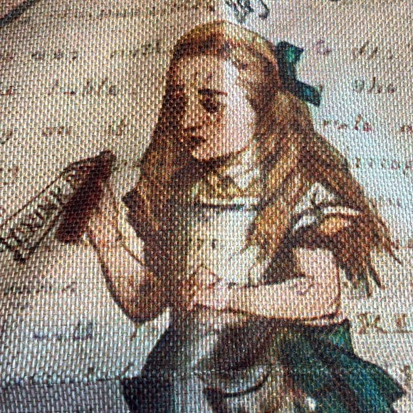 NEW Set of 4 tapestry like vintage look Alice in Wonderland throw pillow covers - Picture 8 of 15